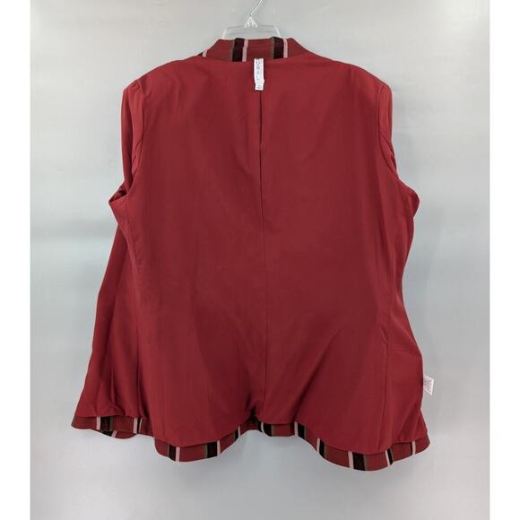 Mural Blazer Jacket Womens XXL Red Striped Suit Jacket Academia Office Workwear - Picture 9 of 15